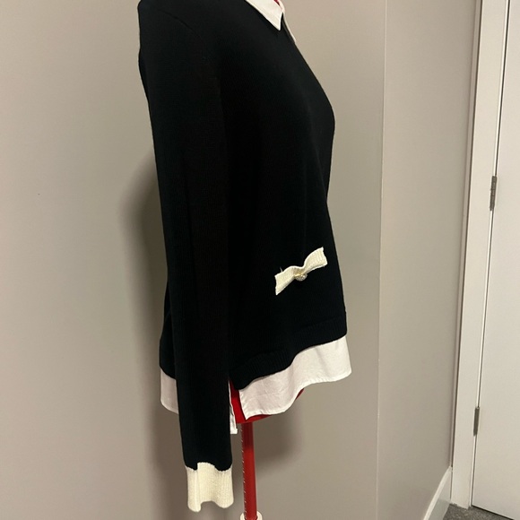 Karl Lagerfeld Black Sweater with White Bow Detail - Picture 3 of 7
